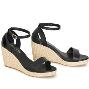 Women's Becca Wedge Sandals by City Chic  Black   Size 10   NWT